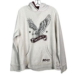 American Eagle Vintage Y2K Reverse Weave Grunge Embroidered Hoodie Sweatshirt L